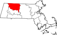 Map showing Franklin County, MA