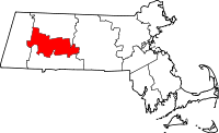 Map showing Hampshire County, MA
