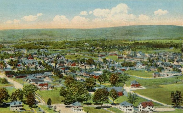 Historic Postcard: Bird's Eye View of Greenfield, MA